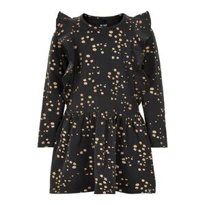 Black Dress with Gold Polka Dots